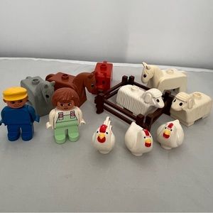 Vintage Lego Duplo farm animals and people